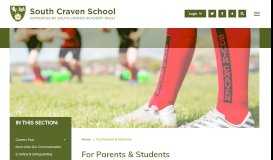
							         For Parents & Students | South Craven School								  
							    