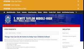 
							         For Parents - T. Dewitt Taylor Middle-High - Taylor Middle High School								  
							    