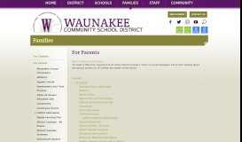 
							         For Parents - Waunakee Community School District								  
							    