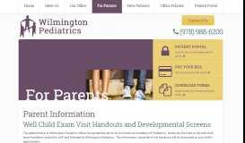 
							         For Parents - Wilmington Pediatrics								  
							    