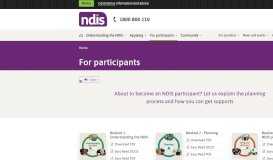 
							         For participants | NDIS								  
							    