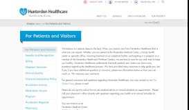 
							         For Patients and Visitors | Hunterdon Healthcare, New Jersey								  
							    