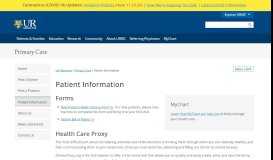 
							         For Patients - Center for Primary Care - Rochester NY ... - URMC								  
							    