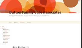 
							         For Patients - Dutton Family Care Associates LLP								  
							    