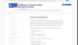
							         For Patients - Hilltown Community Health Center								  
							    