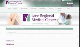 
							         For Patients - Lane Regional Medical Center								  
							    