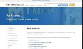 
							         For Patients - MetroHealth								  
							    