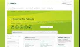 
							         For Patients - MySparrow - Sparrow Health System								  
							    