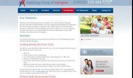 
							         For Patients - Radiology Group of Abington - Philadelphia PA ...								  
							    