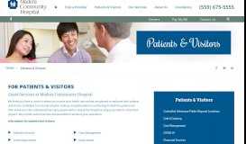 
							         For Patients & Visitors | Madera Community Hospital								  
							    
