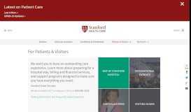 
							         For Patients & Visitors | Stanford Health Care								  
							    