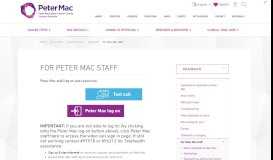
							         For Peter Mac staff | Peter MacCallum Cancer Centre								  
							    