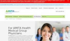 
							         For Physicians | AMITA Health								  
							    