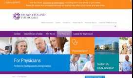 
							         For Physicians | Brown & Toland								  
							    
