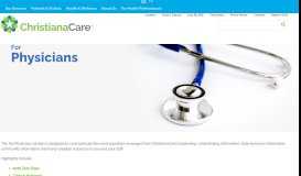 
							         For Physicians – Christiana Care Health System								  
							    