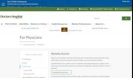 
							         For Physicians | Doctors Hospital of Sarasota								  
							    