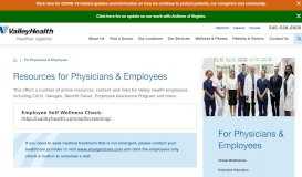 
							         For Physicians & Employees | Valley Health								  
							    