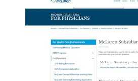 
							         For Physicians | McLaren Port Huron - McLaren Health Care								  
							    