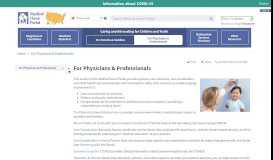 
							         For Physicians & Professionals - Medical Home Portal								  
							    