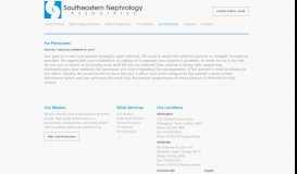 
							         For Physicians - Southeastern Nephrology								  
							    