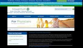 
							         For Physicians | St. Joseph Health								  
							    
