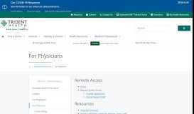 
							         For Physicians | Trident Health System								  
							    