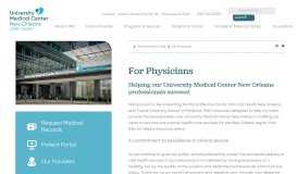 
							         For Physicians | University Medical Center New Orleans								  
							    