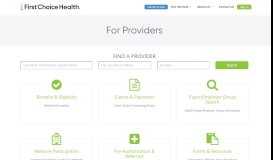
							         For Providers - First Choice Health								  
							    