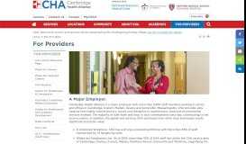 
							         For Providers | For Providers - Cambridge Health Alliance								  
							    