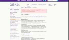
							         For Providers | GEHA								  
							    