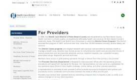 
							         For Providers - hcdpbc.org - Health Care District of Palm Beach County								  
							    