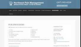 
							         For Providers - Insurances accepted at Northeast Pain Management								  
							    
