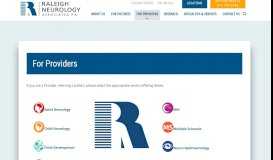 
							         For Providers – Raleigh Neurology Associates								  
							    