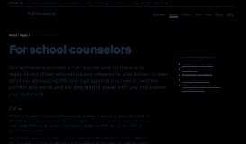 
							         For school counselors | MIT Admissions								  
							    