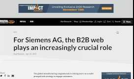 
							         For Siemens AG, the B2B web plays an increasingly crucial role								  
							    
