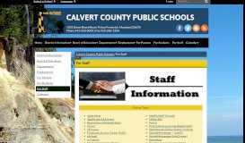 
							         For Staff - Calvert County Public Schools								  
							    