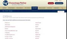 
							         For Staff / Homepage - Conestoga Valley School District								  
							    
