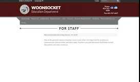 
							         For Staff - Woonsocket Education Department								  
							    