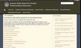 
							         For Students | Arizona State Board for Private Postsecondary Education								  
							    