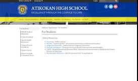 
							         For Students - Atikokan High School - Donald Young School								  
							    