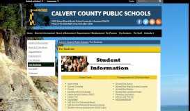 
							         For Students - Calvert County Public Schools								  
							    