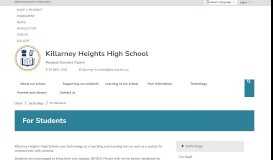 
							         For Students - Killarney Heights High School								  
							    