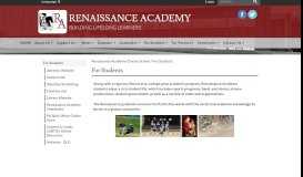 
							         For Students - Renaissance Academy Charter School								  
							    