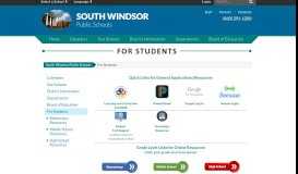 
							         For Students - South Windsor Public Schools								  
							    
