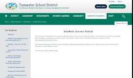 
							         For Students / Student Access Portal - Tumwater School District								  
							    