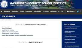 
							         For Students - Washington County School District								  
							    