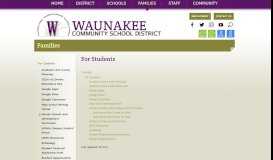 
							         For Students - Waunakee Community School District								  
							    
