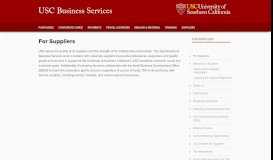 
							         For Suppliers | USC Business Services								  
							    