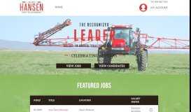 
							         For The Best Agriculture Jobs, Choose Hansen Agri-Placement								  
							    