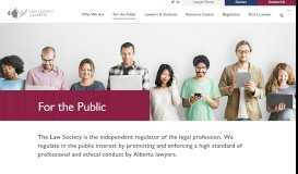 
							         For the Public – Law Society Alberta								  
							    